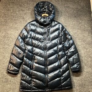 Andrew Marc Women's Duck Down Packable Lightweight Puffer Jacket Size Large Blue